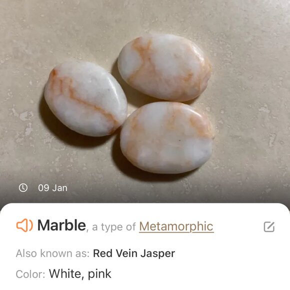 2/$20, Red Vein White Marble Bracelet, Large Genuine Gemstone + Copper Links - Picture 9 of 12